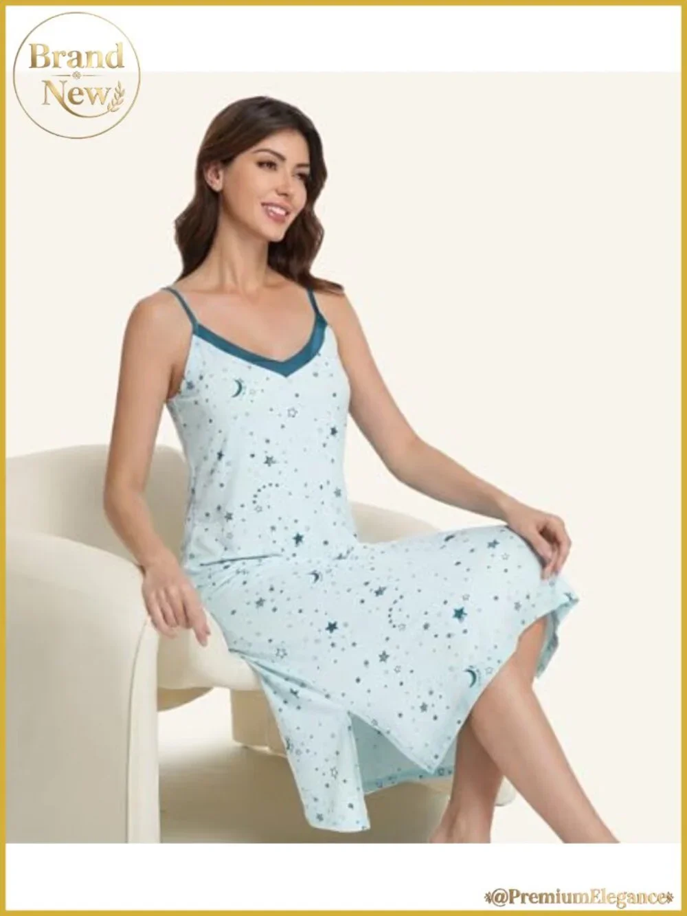 Bamboo Viscose Slip Dress V-Neck Satin Chemise Nightgown Cooling Sleepwear